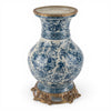 Danny's Fine Porcelain Home Decor Danny's Fine Porcelain Porcelain Round Vase with Bronze Ormolu - Blue Scroll