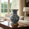 Danny's Fine Porcelain Home Decor Danny's Fine Porcelain Porcelain Round Vase with Bronze Ormolu - Blue Scroll