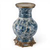 Danny's Fine Porcelain Home Decor Danny's Fine Porcelain Porcelain Round Vase with Bronze Ormolu - Blue Scroll