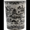 Danny's Fine Porcelain Home Decor Danny's Fine Porcelain Porcelain Round Waste Bin In Black And White Willow Pattern 14229