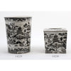 Danny's Fine Porcelain Home Decor Danny's Fine Porcelain Porcelain Round Waste Bin In Black And White Willow Pattern 14229