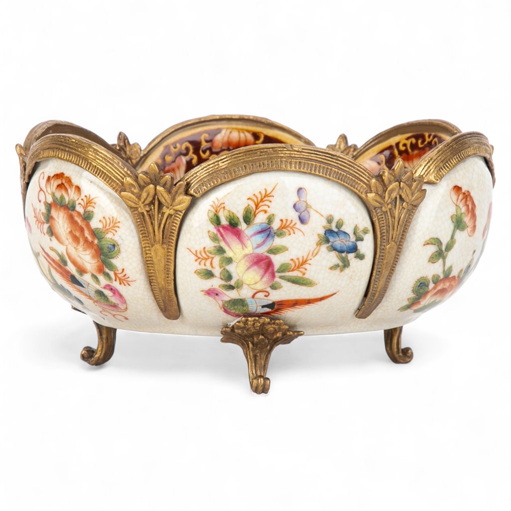 Danny's Fine Porcelain Home Decor Danny's Fine Porcelain Porcelain Scallop Basin with Bronze Ormolu - Regency