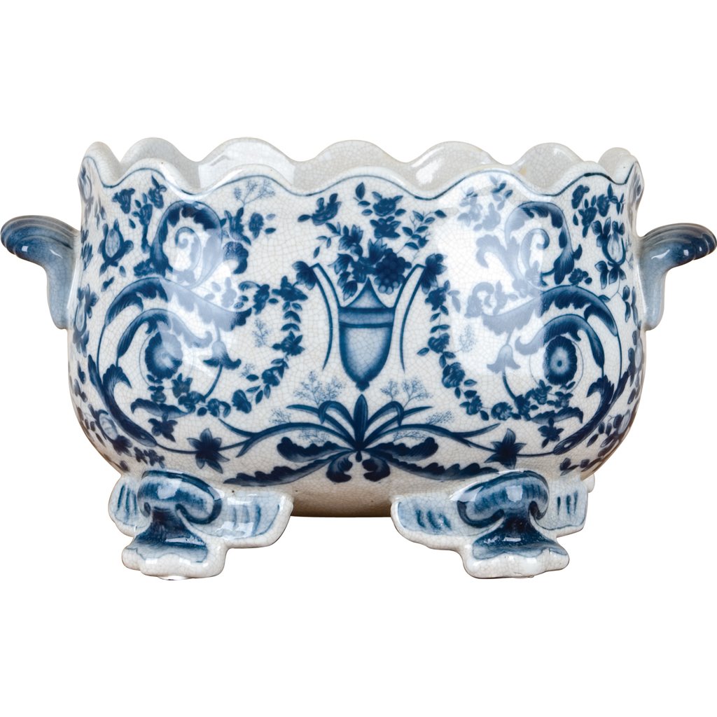 Danny's Fine Porcelain Home Decor Danny's Fine Porcelain Porcelain Scallop Edged Basin - Casey Azure 13971
