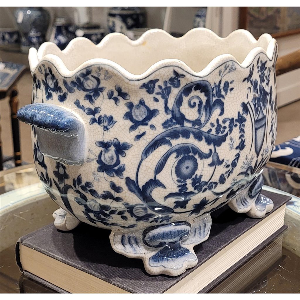 Danny's Fine Porcelain Home Decor Danny's Fine Porcelain Porcelain Scallop Edged Basin - Casey Azure 13971