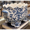 Danny's Fine Porcelain Home Decor Danny's Fine Porcelain Porcelain Scallop Edged Basin - Casey Azure 13971