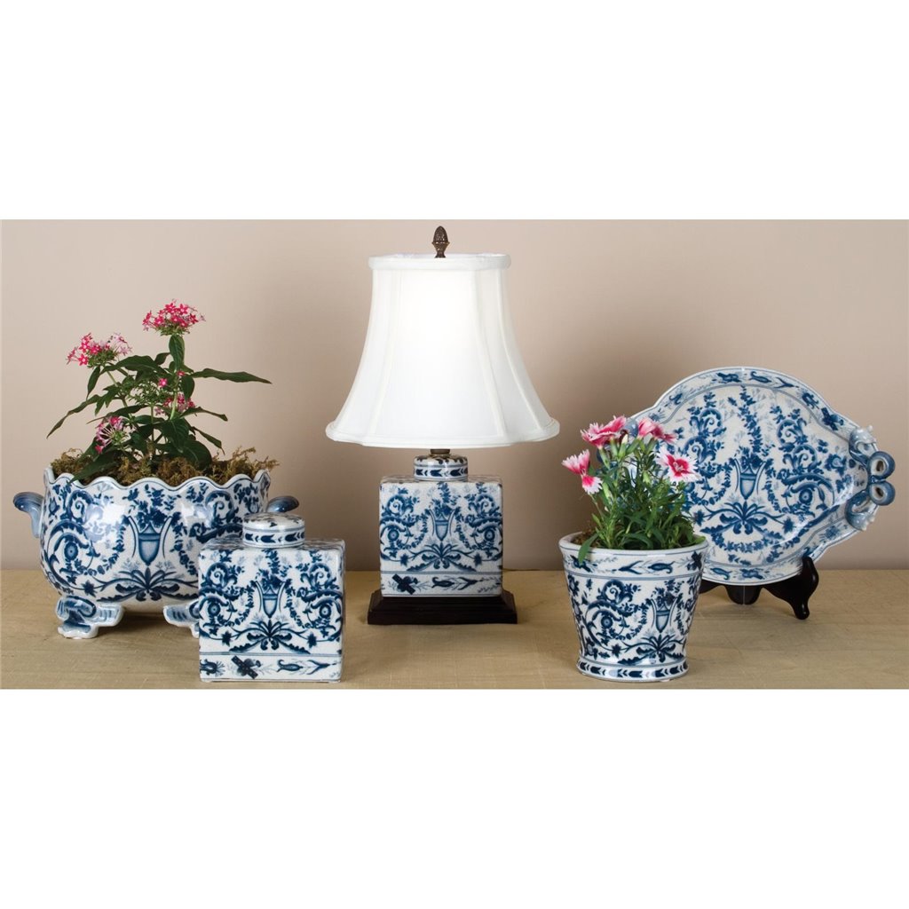 Danny's Fine Porcelain Home Decor Danny's Fine Porcelain Porcelain Scallop Edged Basin - Casey Azure 13971