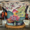 Danny's Fine Porcelain Home Decor Danny's Fine Porcelain Porcelain Scalloped Bowl with Ormolu Base-Tobacco Leaf A Vibrant Porcelain