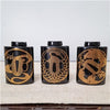 Danny's Fine Porcelain Home Decor Danny's Fine Porcelain Porcelain Set of 3 Jars Black and Gold - B880 - CLOSEOUT SAMPLE SALE