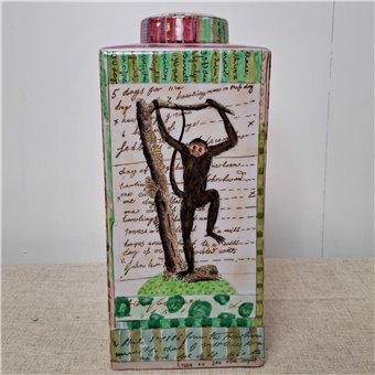 Danny's Fine Porcelain Home Decor Danny's Fine Porcelain Porcelain Square Jar Safari [le] - B316 - CLOSEOUT SAMPLE SALE