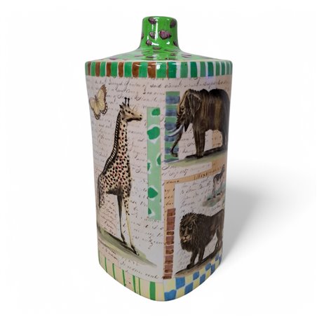 Danny's Fine Porcelain Home Decor Danny's Fine Porcelain Porcelain Square Vase Safari [le] - A54 - CLOSEOUT SAMPLE SALE