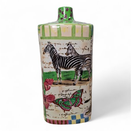 Danny's Fine Porcelain Home Decor Danny's Fine Porcelain Porcelain Square Vase Safari [le] - A54 - CLOSEOUT SAMPLE SALE