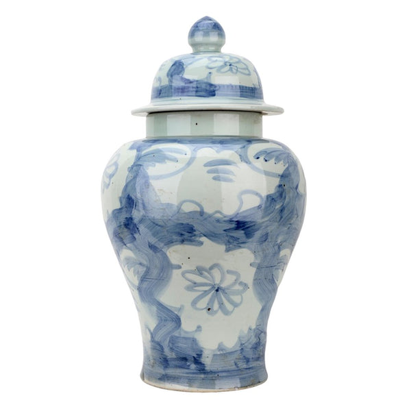 Danny's Fine Porcelain Home Decor Danny's Fine Porcelain Porcelain Temple Jar - Blue And White Mud Stepping Style 51100
