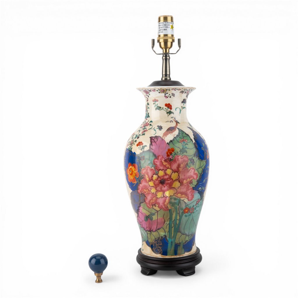 Danny's Fine Porcelain Home Decor Danny's Fine Porcelain Porcelain Vase Lamp - Tobacco Leaf[108-17-Be]