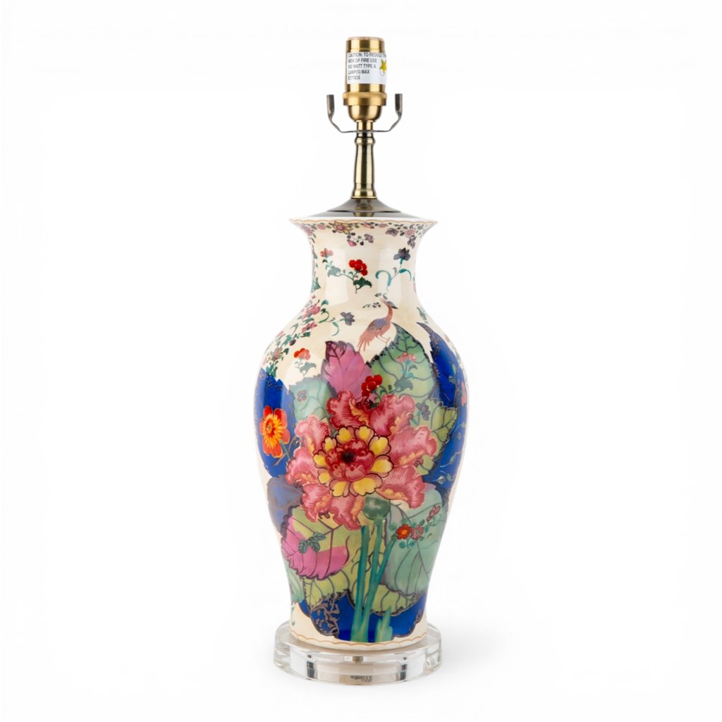 Danny's Fine Porcelain Home Decor Danny's Fine Porcelain Porcelain Vase Lamp - Tobacco Leaf[2-847-17] Porcelain Tobacco Leaf Vase Lamp