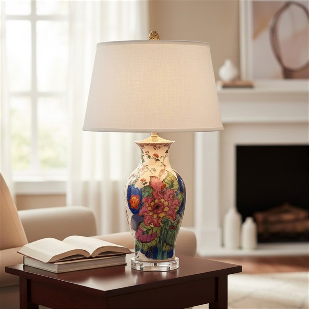 Danny's Fine Porcelain Home Decor Danny's Fine Porcelain Porcelain Vase Lamp - Tobacco Leaf[2-847-17] Porcelain Tobacco Leaf Vase Lamp