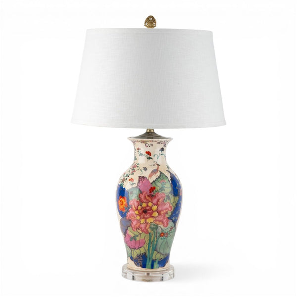 Danny's Fine Porcelain Home Decor Danny's Fine Porcelain Porcelain Vase Lamp - Tobacco Leaf[2-847-17] Porcelain Tobacco Leaf Vase Lamp