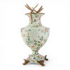 Danny's Fine Porcelain Home Decor Danny's Fine Porcelain Porcelain Vase with Ormolu Dragonfly Handles-Floral Vine