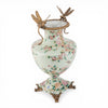 Danny's Fine Porcelain Home Decor Danny's Fine Porcelain Porcelain Vase with Ormolu Dragonfly Handles-Floral Vine