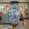 Danny's Fine Porcelain Home Decor Danny's Fine Porcelain Porcelain Vase with Ormolu Handles-Blue Bird