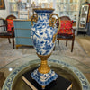 Danny's Fine Porcelain Home Decor Danny's Fine Porcelain Porcelain Vase with Ormolu Handles-Blue Bird