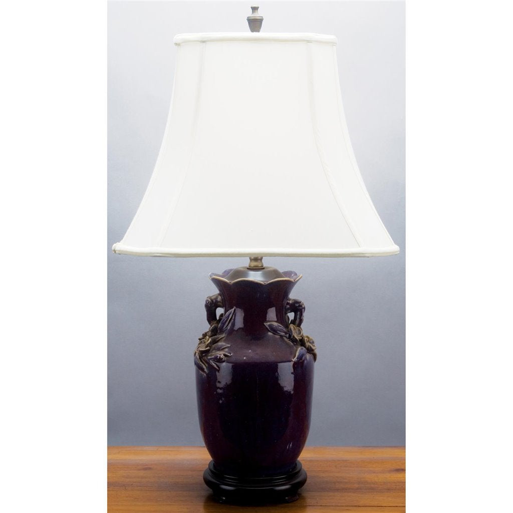 Danny's Fine Porcelain Lighting Danny's Fine Porcelain Purple Flower Vase Lamp PAV20P