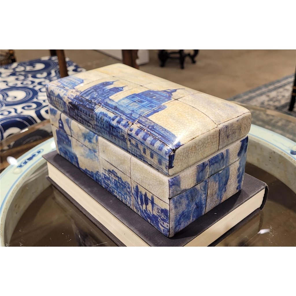 Danny's Fine Porcelain Home Decor Danny's Fine Porcelain Rectangular Box- Azure Village 60422