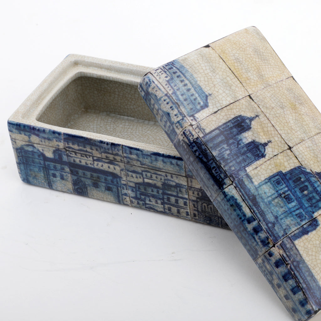 Danny's Fine Porcelain Home Decor Danny's Fine Porcelain Rectangular Box- Azure Village 60422