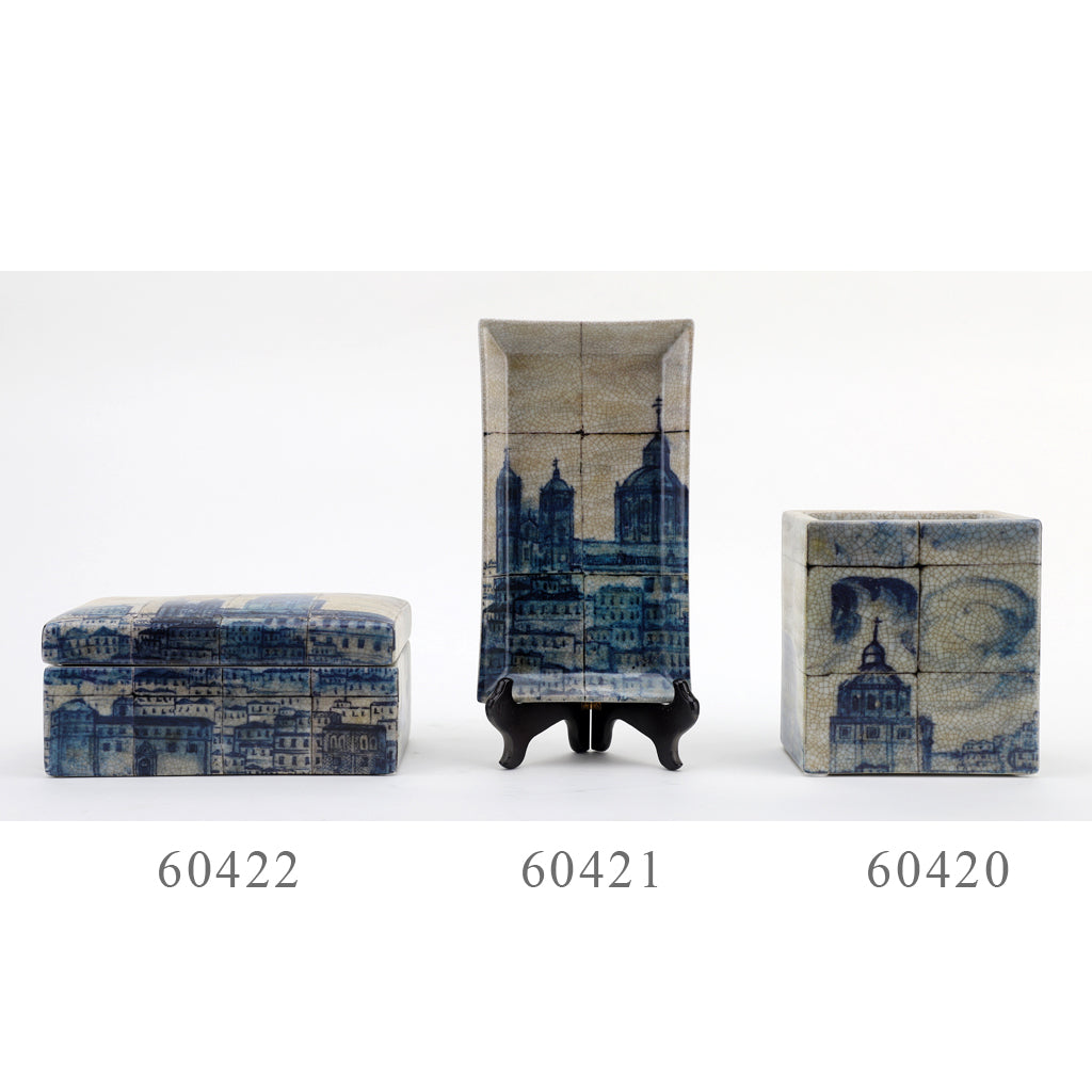 Danny's Fine Porcelain Home Decor Danny's Fine Porcelain Rectangular Box- Azure Village 60422