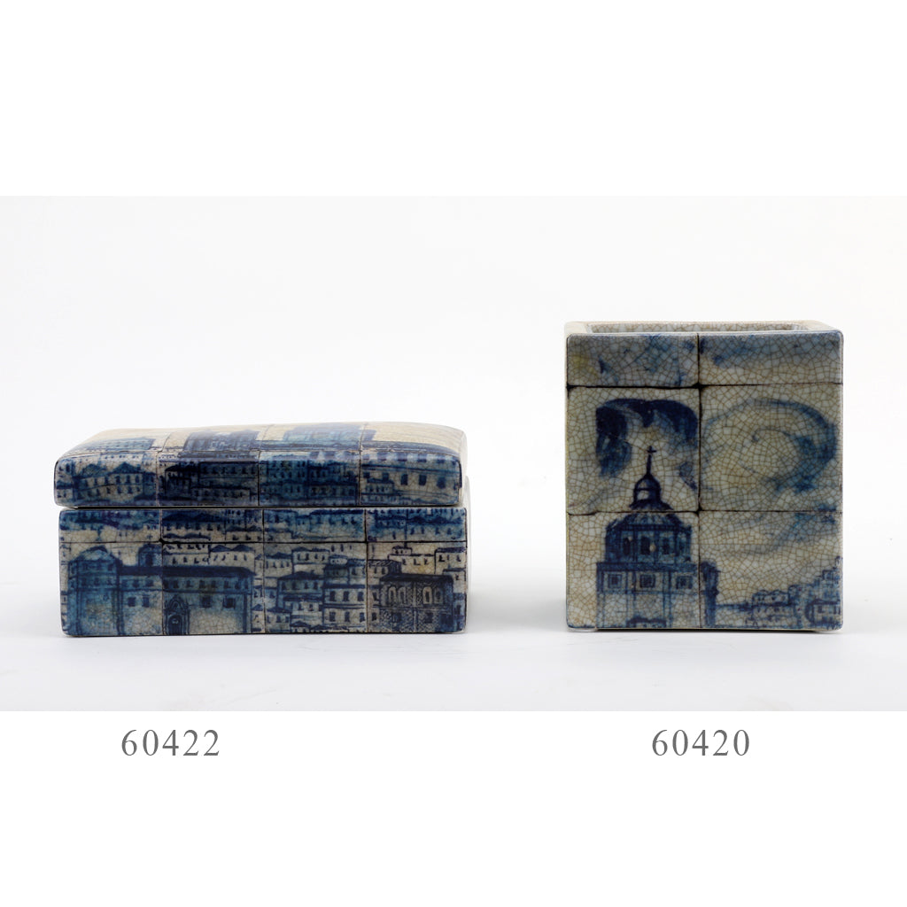 Danny's Fine Porcelain Home Decor Danny's Fine Porcelain Rectangular Box- Azure Village 60422