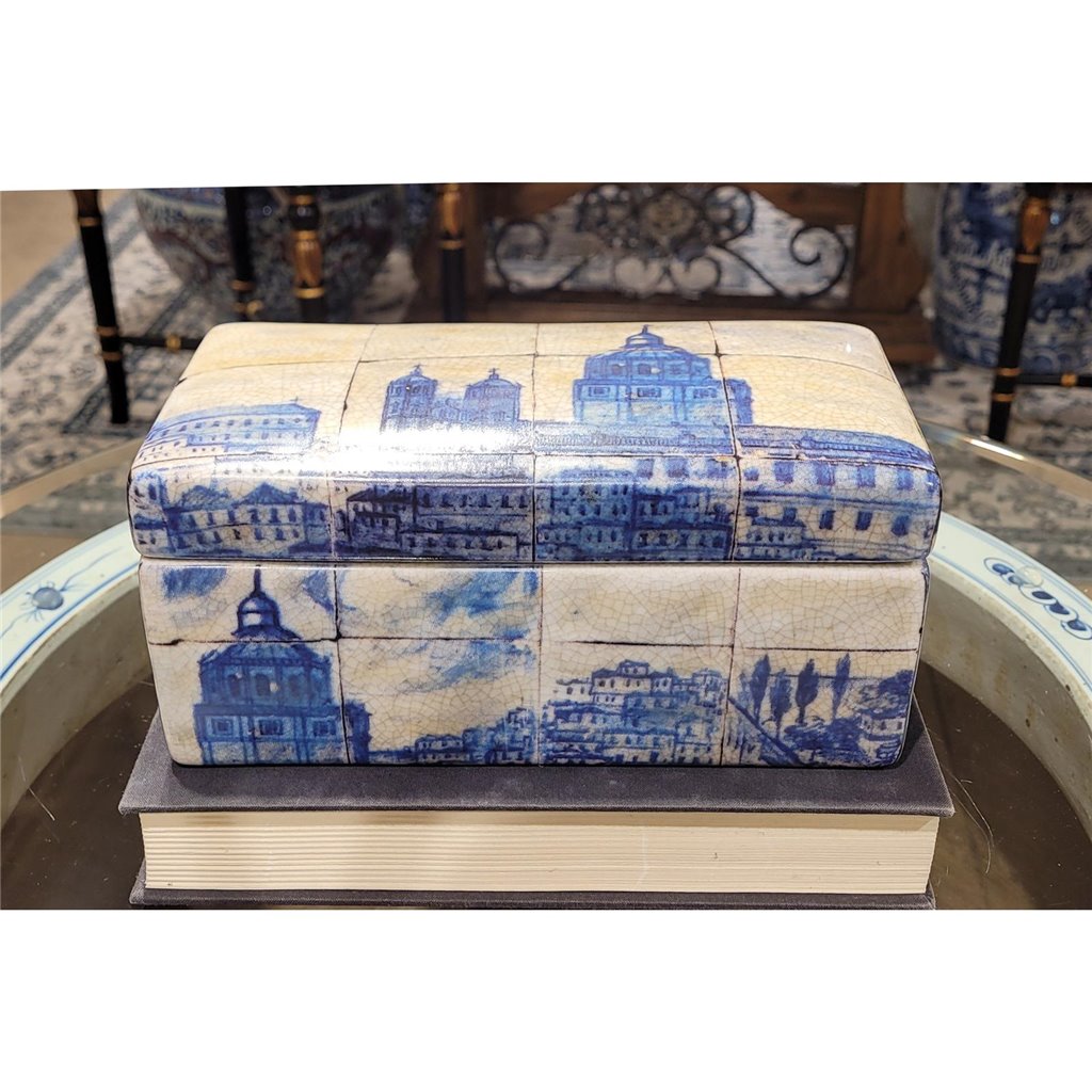 Danny's Fine Porcelain Home Decor Danny's Fine Porcelain Rectangular Box- Azure Village 60422