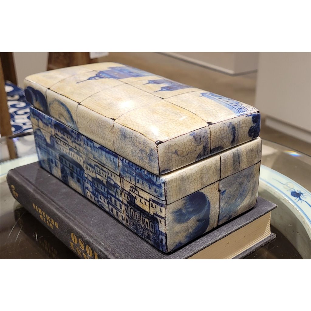 Danny's Fine Porcelain Home Decor Danny's Fine Porcelain Rectangular Box- Azure Village 60422