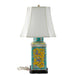 Danny's Fine Porcelain Home Decor Danny's Fine Porcelain Rectangular Lidded Tea Jar Lamp-Green Yellow Flower Bird[111-19-St-Be]