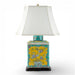 Danny's Fine Porcelain Home Decor Danny's Fine Porcelain Rectangular Lidded Tea Jar Lamp-Green Yellow Flower Bird[111-19-St-Be]