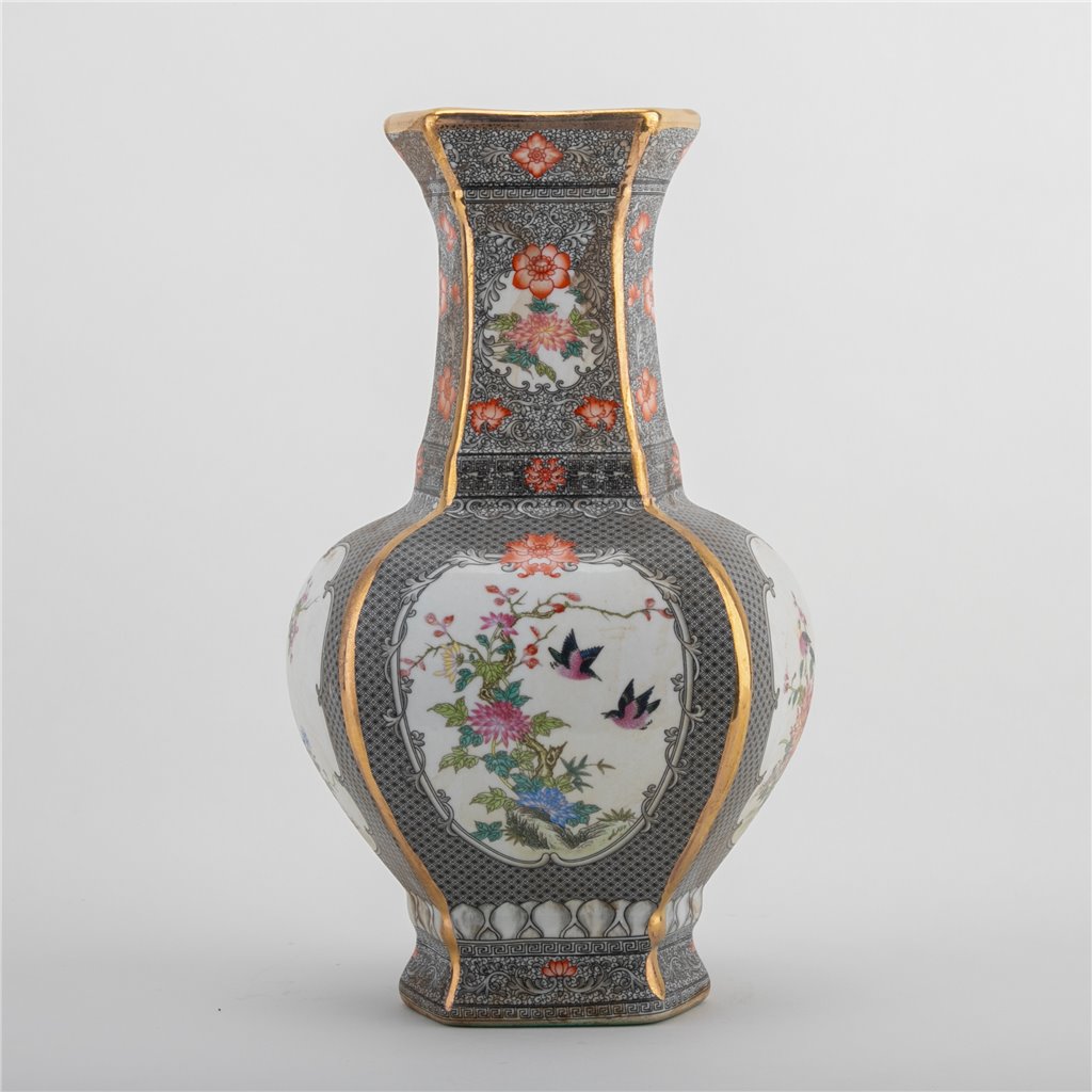 Danny's Fine Porcelain Home Decor Danny's Fine Porcelain Rectangular Vase Dark Bird