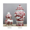 Danny's Fine Porcelain Home Decor Danny's Fine Porcelain Red and White Glazed Gourd Vase