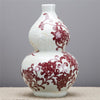 Danny's Fine Porcelain Home Decor Danny's Fine Porcelain Red and White Glazed Gourd Vase