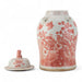 Danny's Fine Porcelain Home Decor Danny's Fine Porcelain Red Jar – Bird & Floral & Warrior Motif 51195