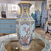 Danny's Fine Porcelain Home Decor Danny's Fine Porcelain Red Porcelain Hexagonal Vase – Bird & Floral Motif