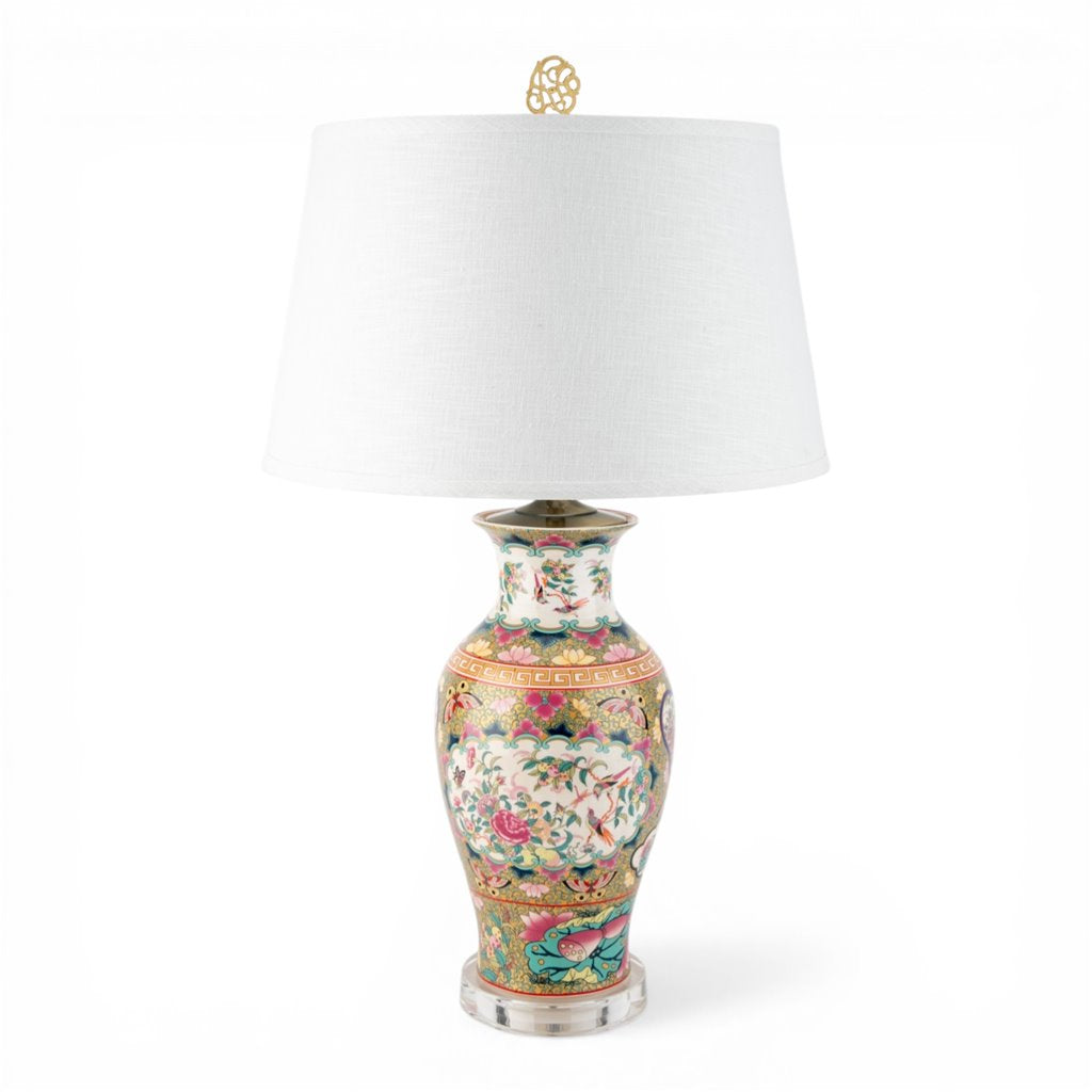 Danny's Fine Porcelain Home Decor Danny's Fine Porcelain Rose Medallion Canton Vase Lamp[2-847-17] Elegant Rose Medallion Canton Vase