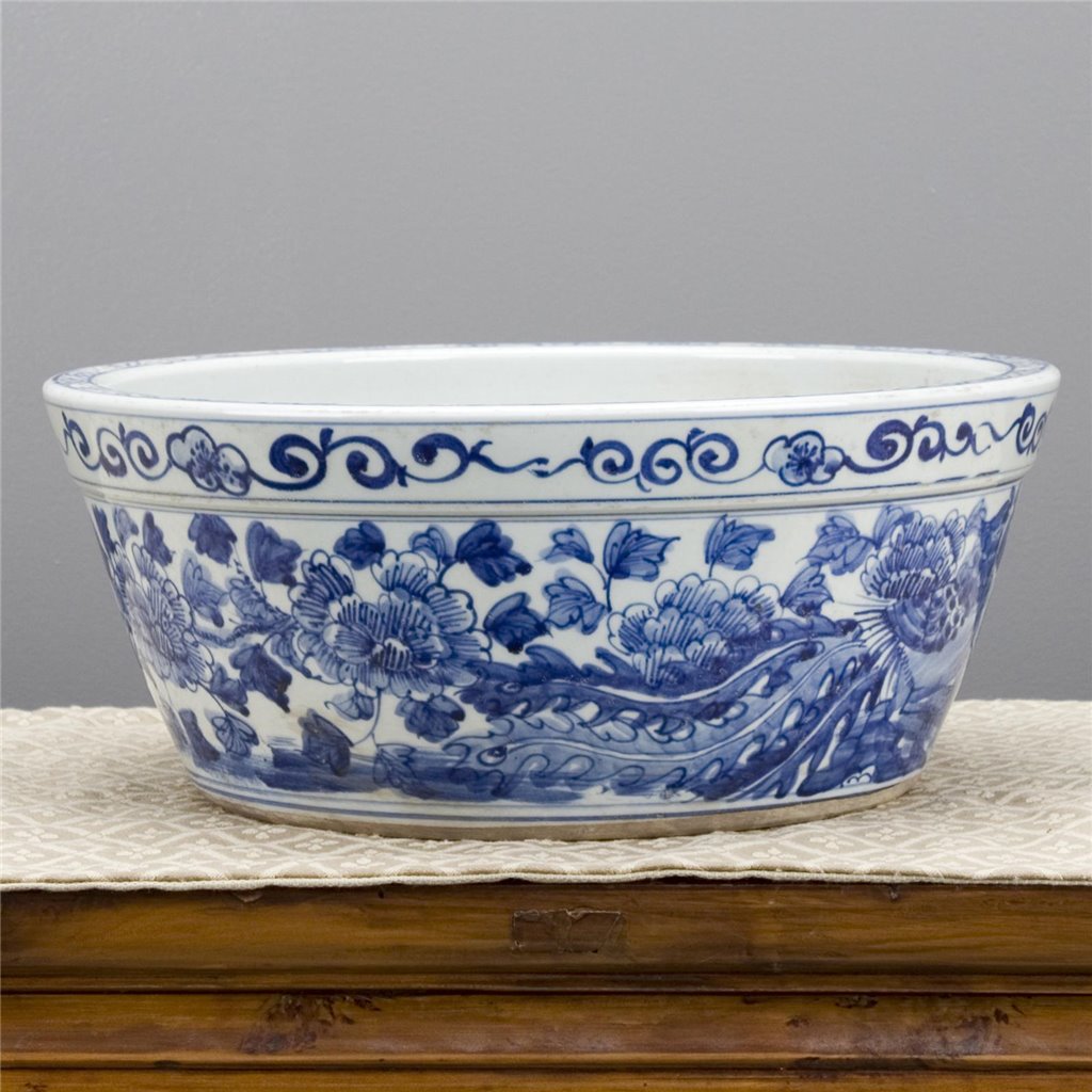 Danny's Fine Porcelain Home Decor Danny's Fine Porcelain Round Basin- Blue And White(Classic) 50355