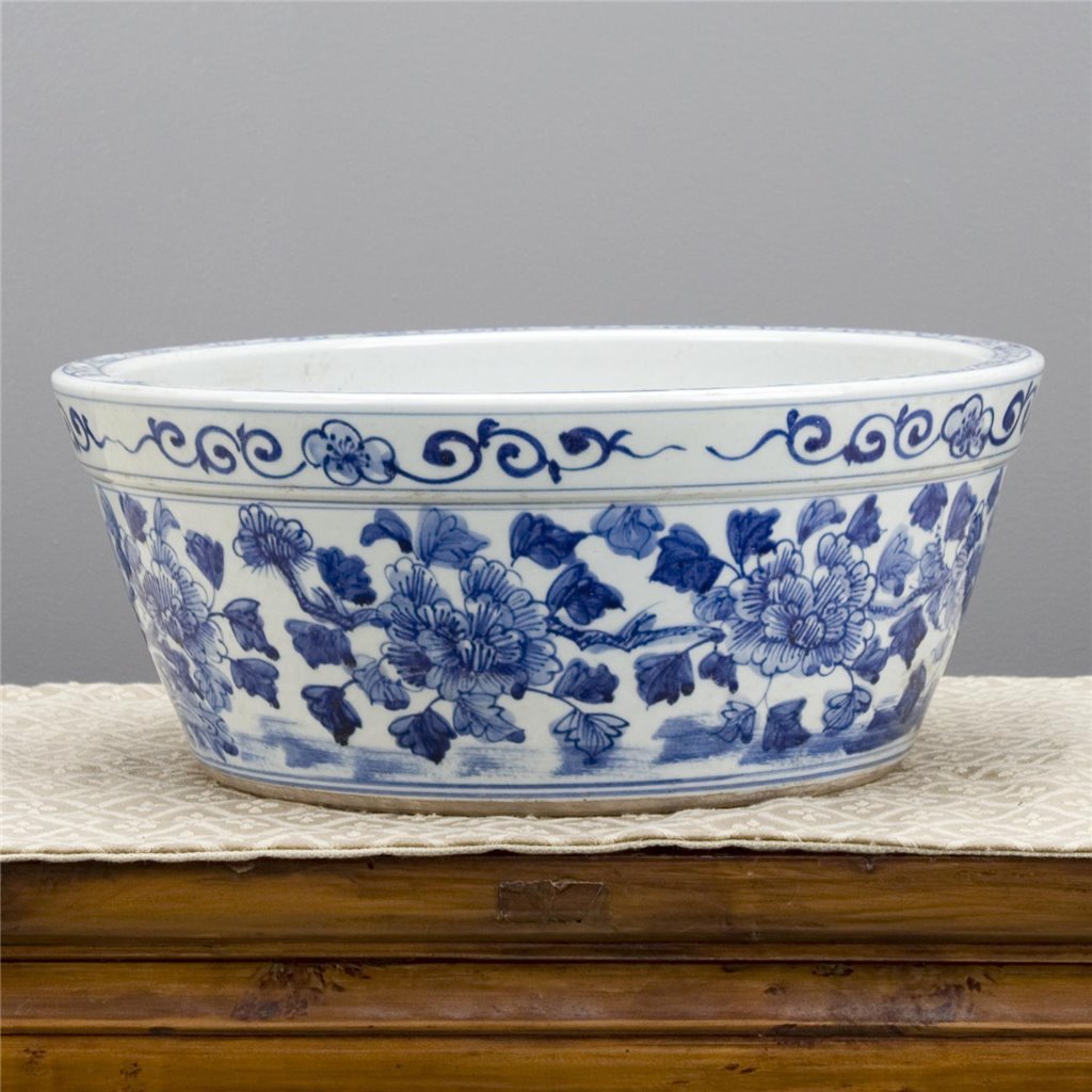Danny's Fine Porcelain Home Decor Danny's Fine Porcelain Round Basin- Blue And White(Classic) 50355