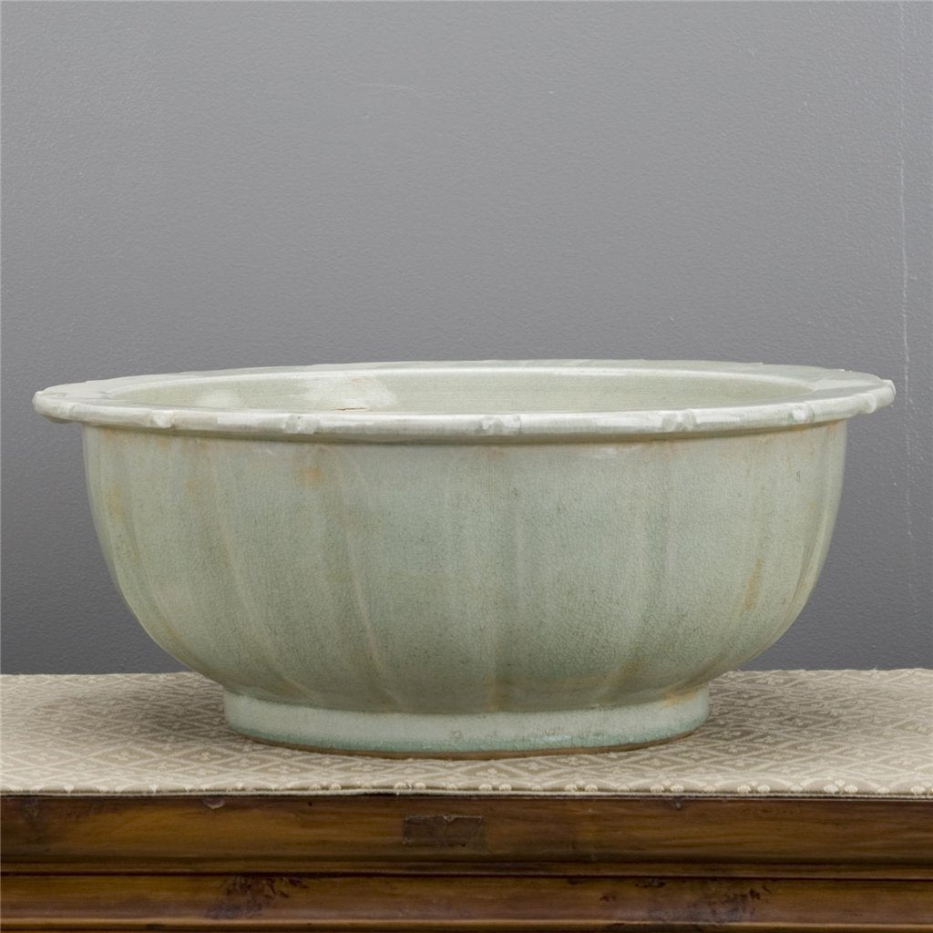 Danny's Fine Porcelain Home Decor Danny's Fine Porcelain Round Basin - Carved Celadon Porcelain 50359
