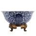 Danny's Fine Porcelain Home Decor Danny's Fine Porcelain Round Bowl With Bronze Base-Blue And White 14095