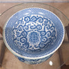 Danny's Fine Porcelain Home Decor Danny's Fine Porcelain Round Bowl With Bronze Base-Blue And White 14095