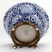 Danny's Fine Porcelain Home Decor Danny's Fine Porcelain Round Bowl With Bronze Base-Blue And White 14095