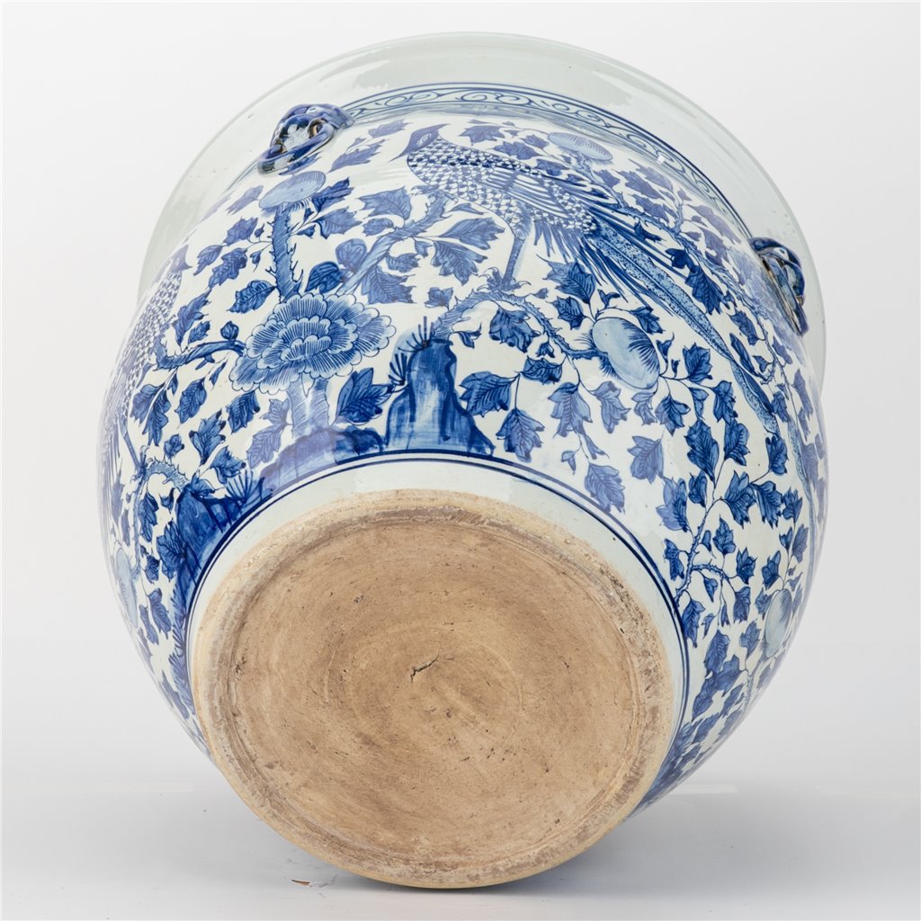Danny's Fine Porcelain Home Decor Danny's Fine Porcelain Round Fishbowl Blue & White Bird