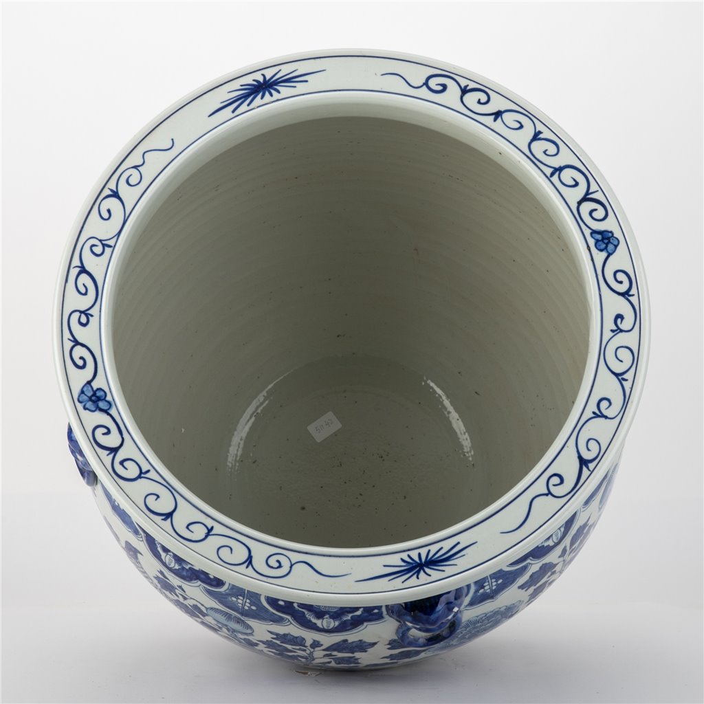 Danny's Fine Porcelain Home Decor Danny's Fine Porcelain Round Fishbowl Blue & White Bird
