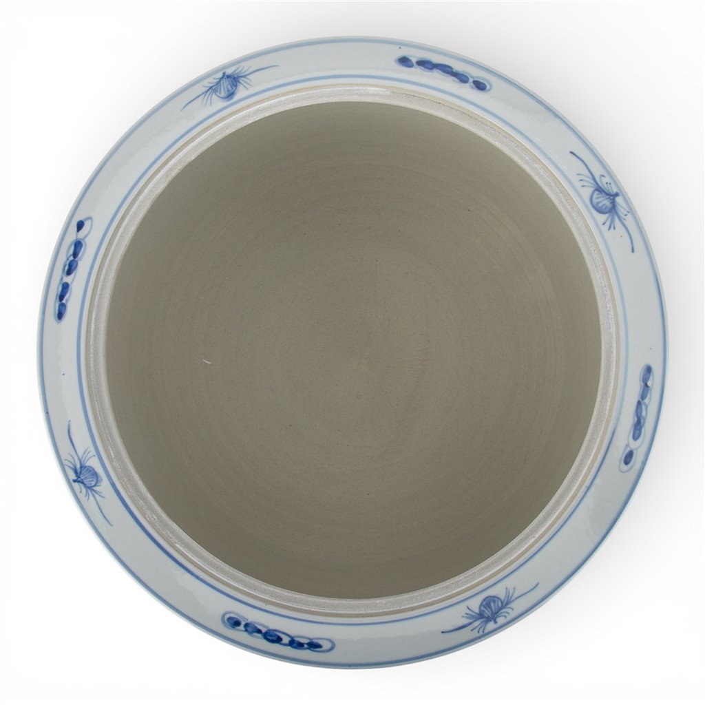 Danny's Fine Porcelain Home Decor Danny's Fine Porcelain Round Lidded Basin - Blue and White Foo Dogs