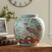 Danny's Fine Porcelain Home Decor Danny's Fine Porcelain Round Moon Vase-Red and Green Bird. Display It Alone Or with Flowers For