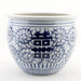 Danny's Fine Porcelain Home Decor Danny's Fine Porcelain Round Planter - Blue & White Double Happiness